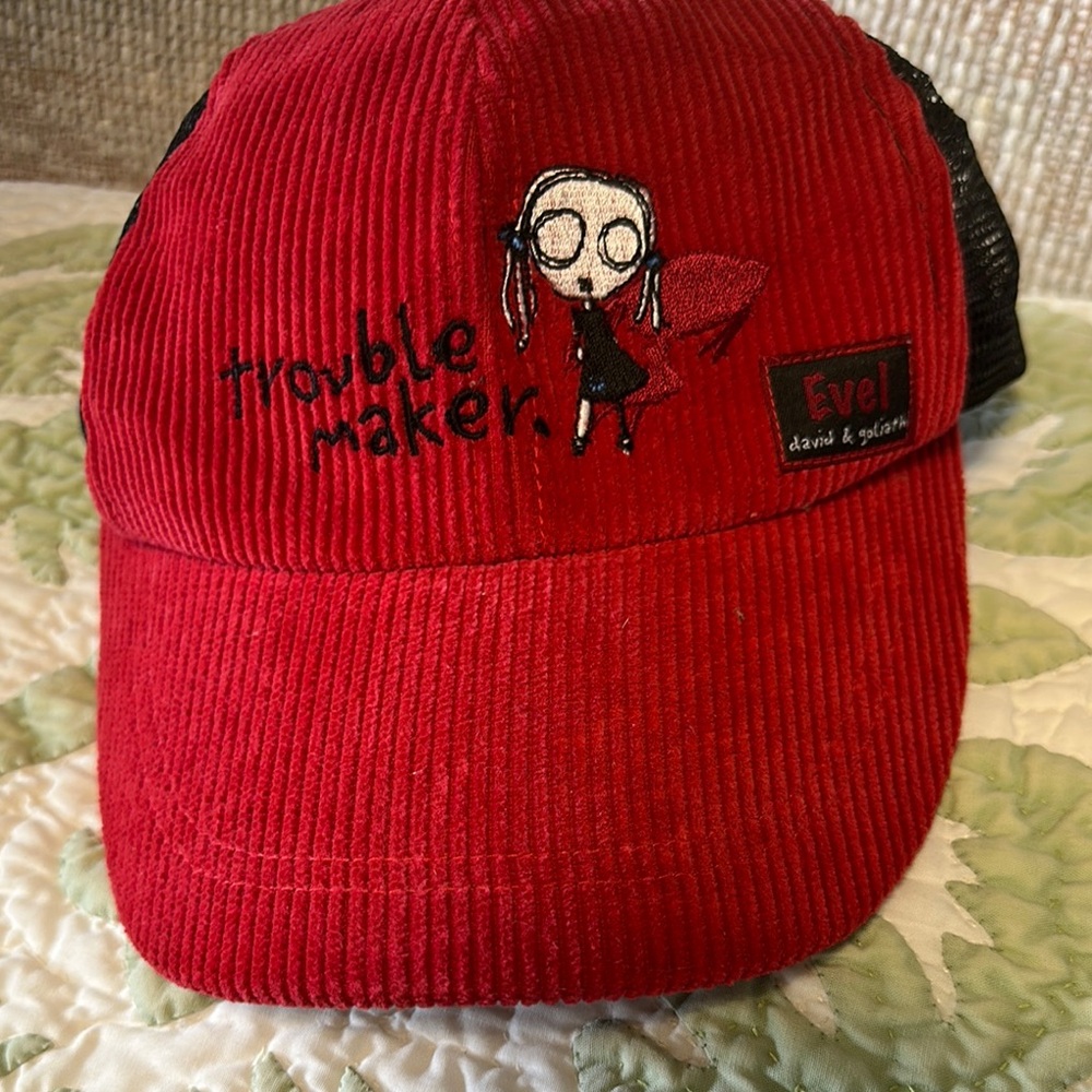 David and Goliath Red and Black Corduroy Trucker Hat